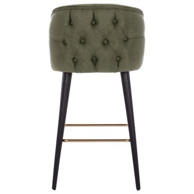 BAR STOOL MARCELLO PROFESSIONAL HM9280.13 NUBUCK-TYPE WOODEN CYPRESS GREEN 50x49,5x101,5Hcm.