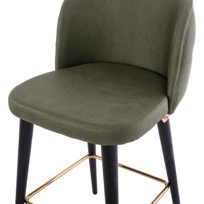 BAR STOOL MARCELLO PROFESSIONAL HM9280.13 NUBUCK-TYPE WOODEN CYPRESS GREEN 50x49,5x101,5Hcm.