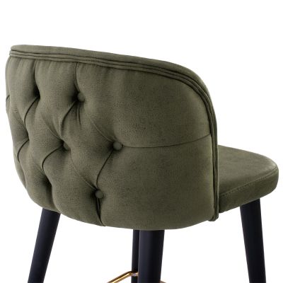 BAR STOOL MARCELLO PROFESSIONAL HM9280.13 NUBUCK-TYPE WOODEN CYPRESS GREEN 50x49,5x101,5Hcm.