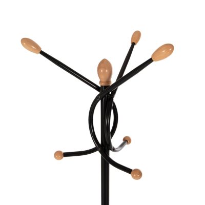 FLOOR STANDING HANGER HM9575.01 METALLIC IN BLACK COLOR-7 HANGING POSITIONS 41x41x176Hcm.