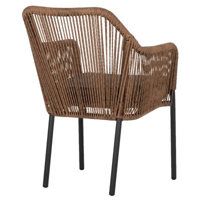 ARMCHAIR ALUMINUM GREY WITH ROPE WICKER PE 56x66x82Hcm. HM5855.03