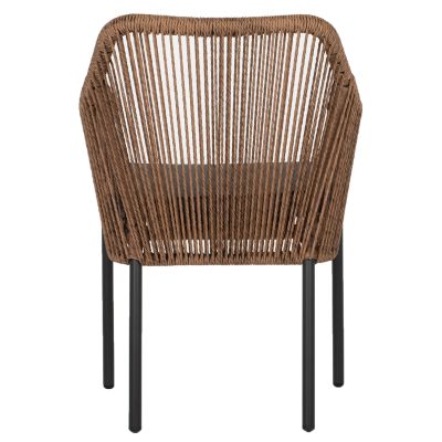 ARMCHAIR ALUMINUM GREY WITH ROPE WICKER PE 56x66x82Hcm. HM5855.03