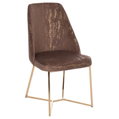 CHAIR PROFESSIONAL ZIZI HM9488.33 BROWN VELVET GOLDEN BASE 52x62x92Hcm.