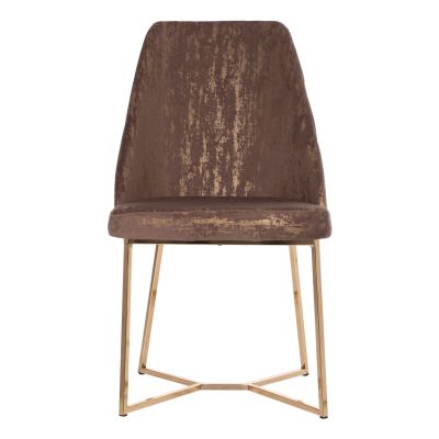 CHAIR PROFESSIONAL ZIZI HM9488.33 BROWN VELVET GOLDEN BASE 52x62x92Hcm.