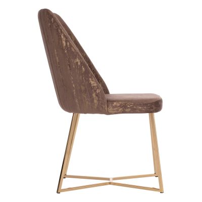 CHAIR PROFESSIONAL ZIZI HM9488.33 BROWN VELVET GOLDEN BASE 52x62x92Hcm.