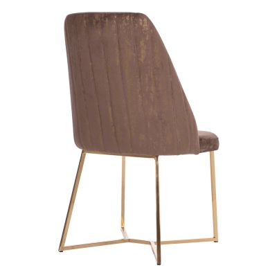 CHAIR PROFESSIONAL ZIZI HM9488.33 BROWN VELVET GOLDEN BASE 52x62x92Hcm.