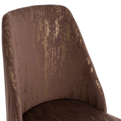 CHAIR PROFESSIONAL ZIZI HM9488.33 BROWN VELVET GOLDEN BASE 52x62x92Hcm.