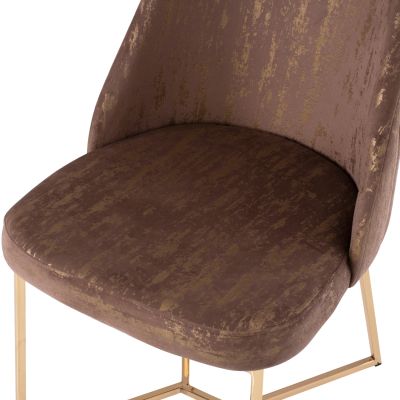 CHAIR PROFESSIONAL ZIZI HM9488.33 BROWN VELVET GOLDEN BASE 52x62x92Hcm.