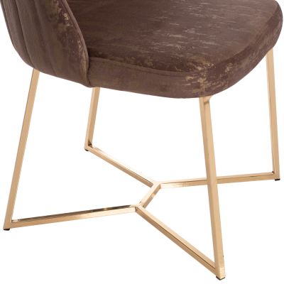 CHAIR PROFESSIONAL ZIZI HM9488.33 BROWN VELVET GOLDEN BASE 52x62x92Hcm.