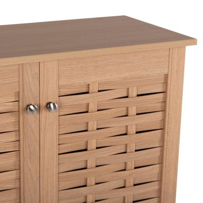 SHOE CABINET KABIRA HM2210.09 4-DOOR MELAMINE IN OAK COLOR 77x34x115Hcm.