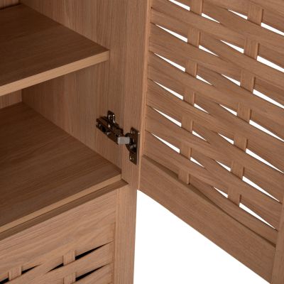 SHOE CABINET KABIRA HM2210.09 4-DOOR MELAMINE IN OAK COLOR 77x34x115Hcm.