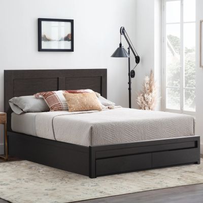 BED CAPRI HM599.11 WITH 2 DRAWERS-MELAMINE IN WENGE COLOR- FOR MATTRESS 140x200cm.