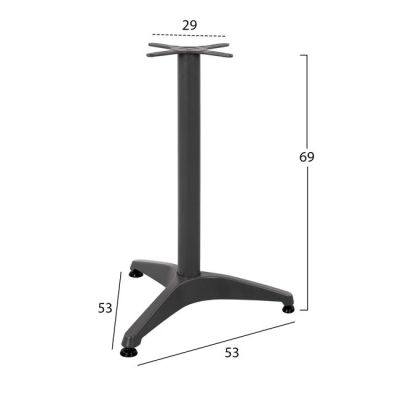 Base Aluminum 3legs 53x53x69 with cross 29x29 HM449