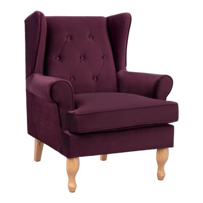 Armchair Purple Velvet Brandon 81x83x101cm HM3073.15