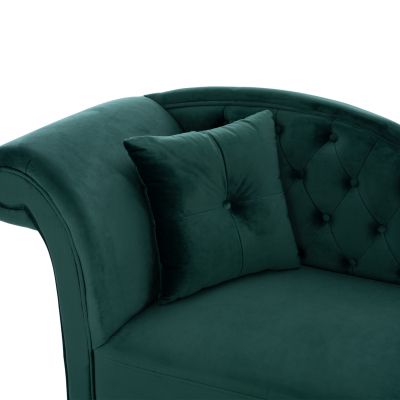 RECLINER COUCH CHESTERFIELD-STYLE NIOVI HM3007.03 CYPRESS GREEN VELVET-BLACK WOODEN LEGS 187x61x82Hcm