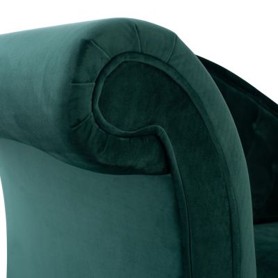 RECLINER COUCH CHESTERFIELD-STYLE NIOVI HM3007.03 CYPRESS GREEN VELVET-BLACK WOODEN LEGS 187x61x82Hcm