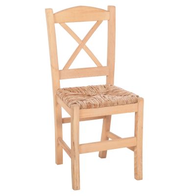 CHAIR RIO HM10098 BEECH WOOD IMPREGNATED-UNPAINTED WITH RUSH SEAT 41x40x91Hcm.