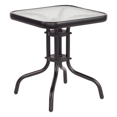 COFFEE TABLE FIGO HM6067.03 METAL IN BLACK-TEMPERED GLASS TOP 45x45x51Hcm.