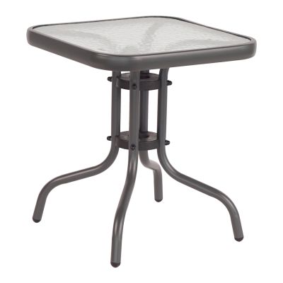 COFFEE TABLE FIGO HM6067.01 METAL IN GREY-TEMPERED GLASS TOP 45x45x51Hcm.