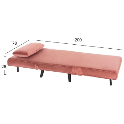 ARMCHAIR-BED BRAXTON HM8425.22 DUSTY PINK VELVET 78x88x78Hcm.