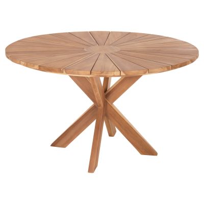 ROUND DINING TABLE EXCESS HM9868 TEAK WOOD IN NATURAL MATTE FINISH Φ130x75Hcm.