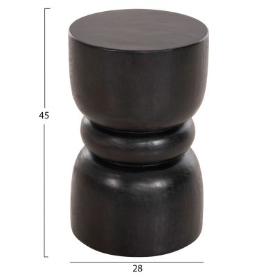 ROUND STOOL BELLO HM9900.02 SOLID SUAR WOOD IN BLACK COLOR Φ28x45H cm.