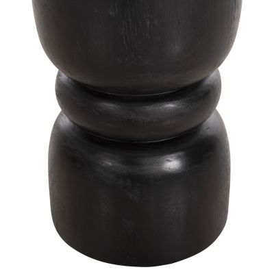 ROUND STOOL BELLO HM9900.02 SOLID SUAR WOOD IN BLACK COLOR Φ28x45H cm.