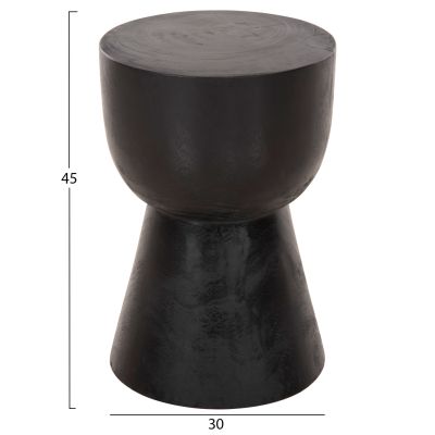 ROUND STOOL MAMBA HM9901.02 SOLID SUAR WOOD IN BLACK COLOR Φ30x45H cm.