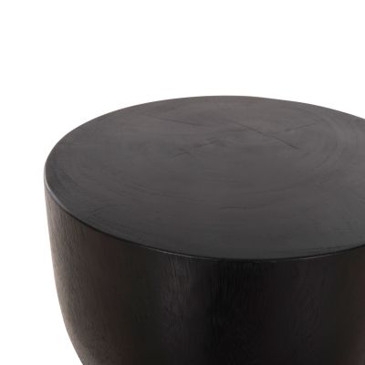 ROUND STOOL MAMBA HM9901.02 SOLID SUAR WOOD IN BLACK COLOR Φ30x45H cm.