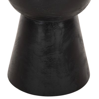 ROUND STOOL MAMBA HM9901.02 SOLID SUAR WOOD IN BLACK COLOR Φ30x45H cm.