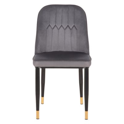 DINING CHAIR CHRYSSA HM9000.01 GREY VELVET-METAL LEGS IN BLACK 44x47x83Hcm.