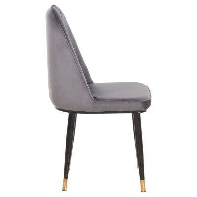 DINING CHAIR CHRYSSA HM9000.01 GREY VELVET-METAL LEGS IN BLACK 44x47x83Hcm.