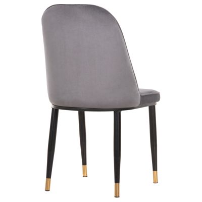 DINING CHAIR CHRYSSA HM9000.01 GREY VELVET-METAL LEGS IN BLACK 44x47x83Hcm.