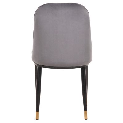 DINING CHAIR CHRYSSA HM9000.01 GREY VELVET-METAL LEGS IN BLACK 44x47x83Hcm.