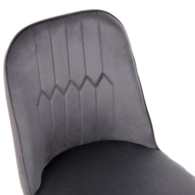 DINING CHAIR CHRYSSA HM9000.01 GREY VELVET-METAL LEGS IN BLACK 44x47x83Hcm.