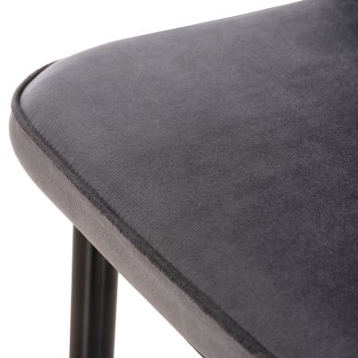 DINING CHAIR CHRYSSA HM9000.01 GREY VELVET-METAL LEGS IN BLACK 44x47x83Hcm.