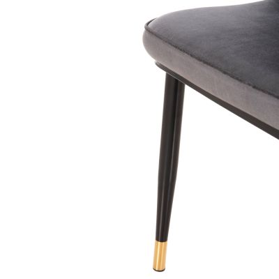 DINING CHAIR CHRYSSA HM9000.01 GREY VELVET-METAL LEGS IN BLACK 44x47x83Hcm.