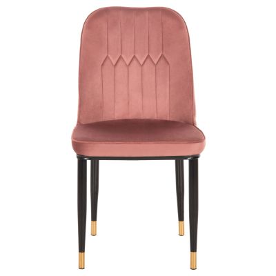 DINING CHAIR CHRYSSA HM9000.02 DUSTY PINK VELVET-METAL LEGS IN BLACK 44x47x83Hcm.