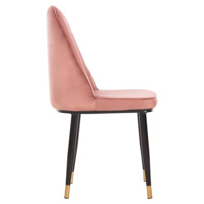 DINING CHAIR CHRYSSA HM9000.02 DUSTY PINK VELVET-METAL LEGS IN BLACK 44x47x83Hcm.