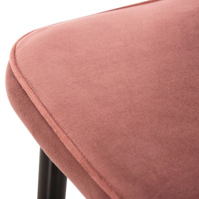 DINING CHAIR CHRYSSA HM9000.02 DUSTY PINK VELVET-METAL LEGS IN BLACK 44x47x83Hcm.