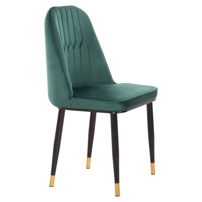 DINING CHAIR CHRYSSA HM9000.03 CYPRESS GREEN VELVET-METAL LEGS IN BLACK 44x47x83Hcm.