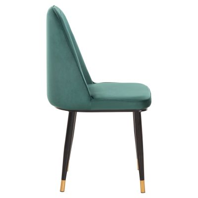 DINING CHAIR CHRYSSA HM9000.03 CYPRESS GREEN VELVET-METAL LEGS IN BLACK 44x47x83Hcm.