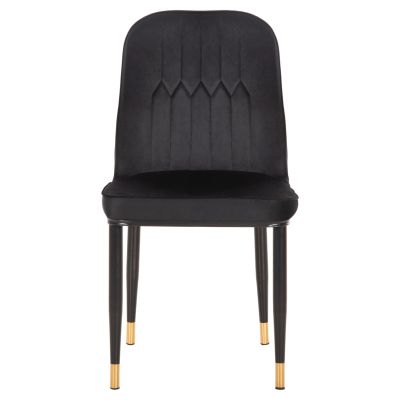 DINING CHAIR CHRYSSA HM9000.04 BLACK VELVET-METAL LEGS IN BLACK 44x47x83Hcm.