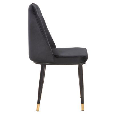 DINING CHAIR CHRYSSA HM9000.04 BLACK VELVET-METAL LEGS IN BLACK 44x47x83Hcm.