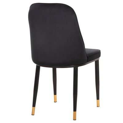 DINING CHAIR CHRYSSA HM9000.04 BLACK VELVET-METAL LEGS IN BLACK 44x47x83Hcm.