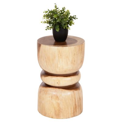 ROUND STOOL BELLO HM9900 SOLID SUAR WOOD IN NATURAL COLOR Φ29x45H cm.