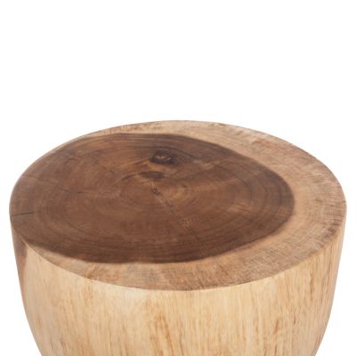 ROUND STOOL BELLO HM9900 SOLID SUAR WOOD IN NATURAL COLOR Φ29x45H cm.