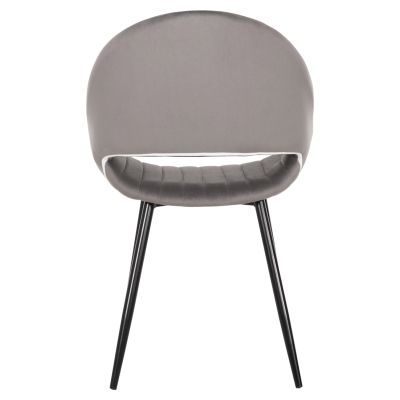 DINING CHAIR ODEN HM9001.01 GREY VELVET-METAL LEGS IN BLACK 52x55x84Hcm.