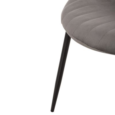 DINING CHAIR ODEN HM9001.01 GREY VELVET-METAL LEGS IN BLACK 52x55x84Hcm.