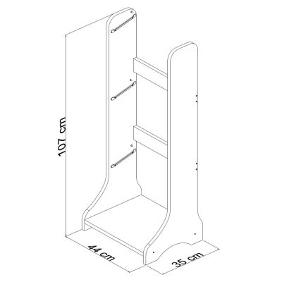 STORAGE FURNITURE FRED HM18208.01 WHITE MELAMINE 44x35x107Hcm.